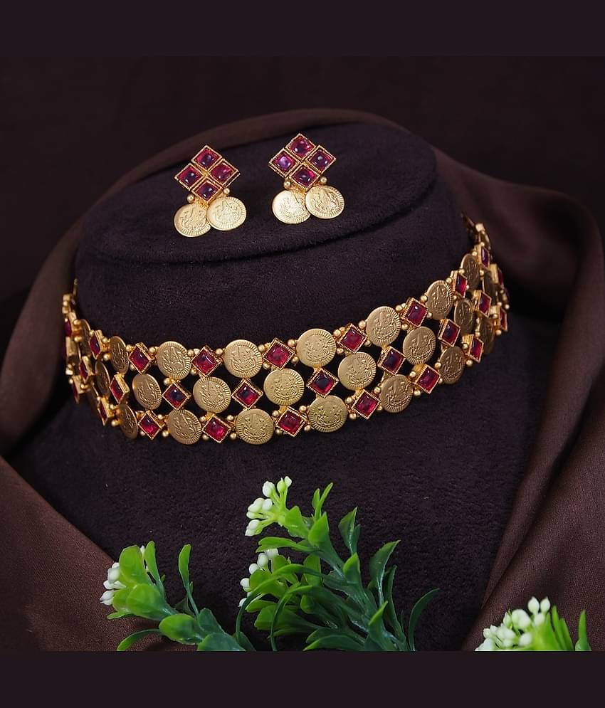 Padmavati Bangles Green Alloy Necklace Set ( Pack of 1 )