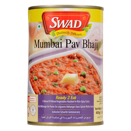 Swad Ready to Cook and EatMumbai Pav Bhaji Instant Mix Vegetarian Meal with No Added Preservative - 450 Grams (Pack of 2)