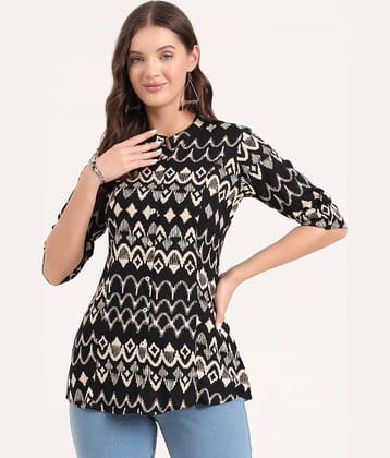 Divena Women's Rayon A-Line Top ( Black )