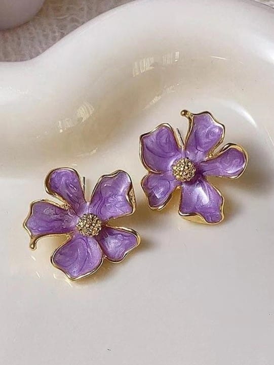 Ishkaara Lavender Petal Earrings