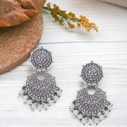Silver-Toned Classic Afghan Chandbalis