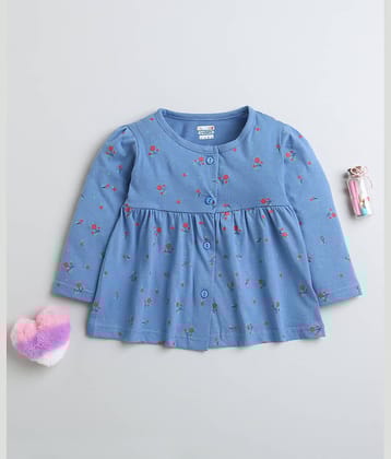 BUMZEE Pack of 1 Baby Girls Cotton Frock ( Blue )