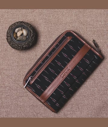 Zouk - Jute Black Women's Zip Around Wallet ( Pack of 1 )