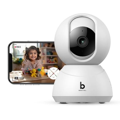 Beetel 4MP 3X Zoom QHD Dual Wi-Fi Band(2.4 & 5GHz) CCTV Home Security Camera|360 Pan Tilt|2-Way Talk|Motion Alert/Tracking|Night Vision|SD Card(Upto 256 GB),Alexa & Google Assnt|Onvif|CC4