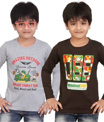 Dongli Pack of 1 Boys Cotton T-Shirt ( Multi Color )