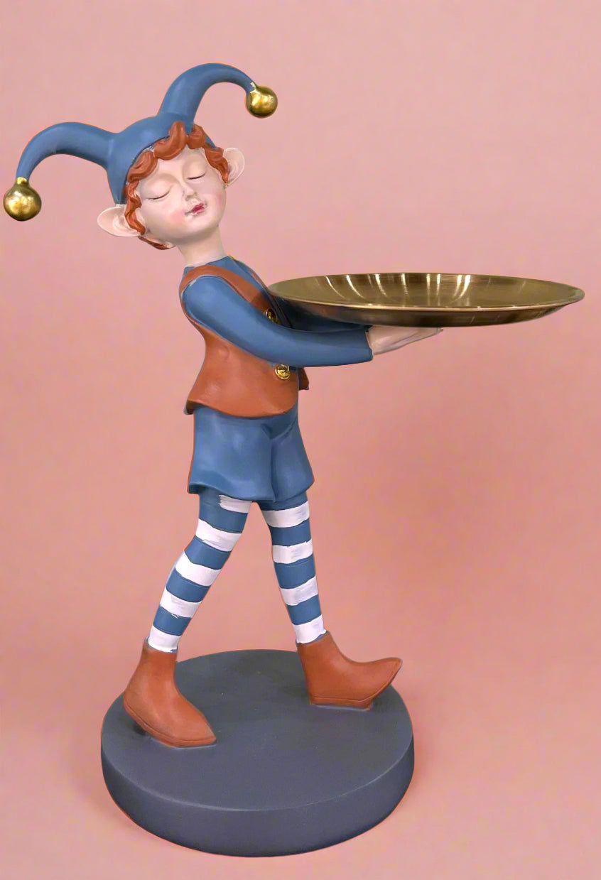 Ms Daisy holding a tray-H: 12.5 | L: 7.5 | W: 5.5 (Inch) / Blue