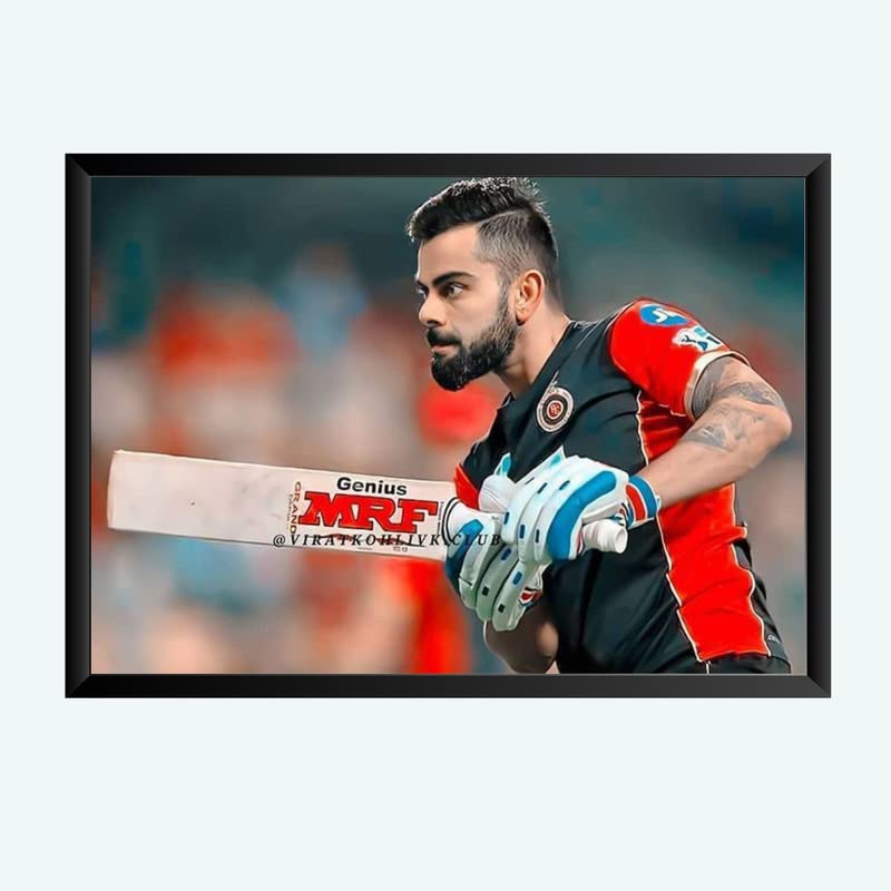 Nokkes Cricket IPL Virat kholi RCB Royal Challangers Team Photo Frame 8X12 Inch Size Photo Frame Photo Home Office_msd13
