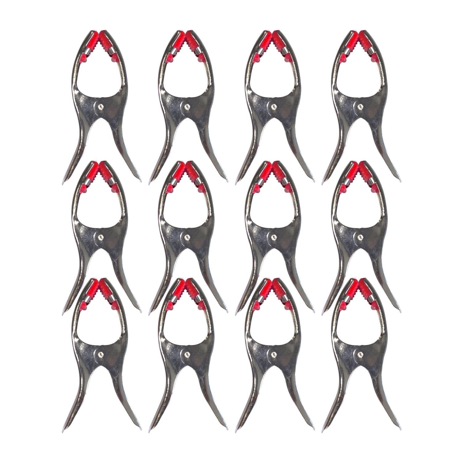 Hazel Stainless Steel Clothes Clips with Plastic Grip , Heavy-Duty Rust-Resistant Laundry Cloth Pegs for Drying Clothes , Pack of 12