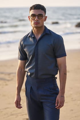 TEAL/NAVY SHIRT-XL / Teal/Navy