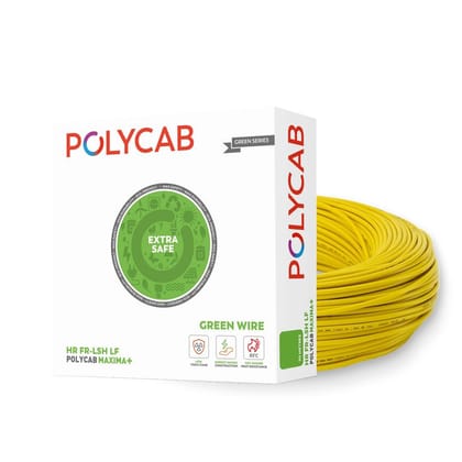 Polycab Maxima plus 90m, 2.5sqmm Eco-Friendly Greenwire PVC Insulated Copper Cable for Domestic & Industrial Connections Electric Wire(Yellow)