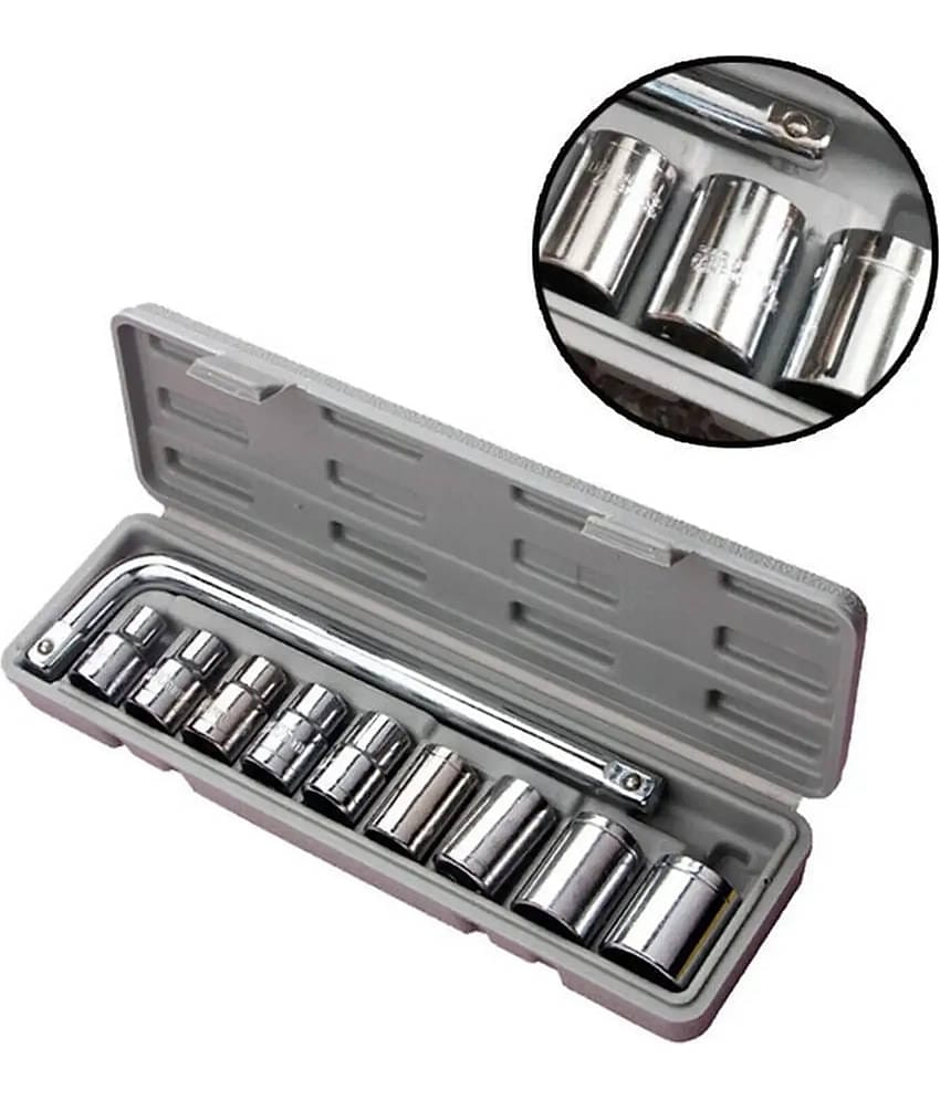 GIT-tools hardware TM Plastic Socket Wrench Set (Grey, 10-Pieces)