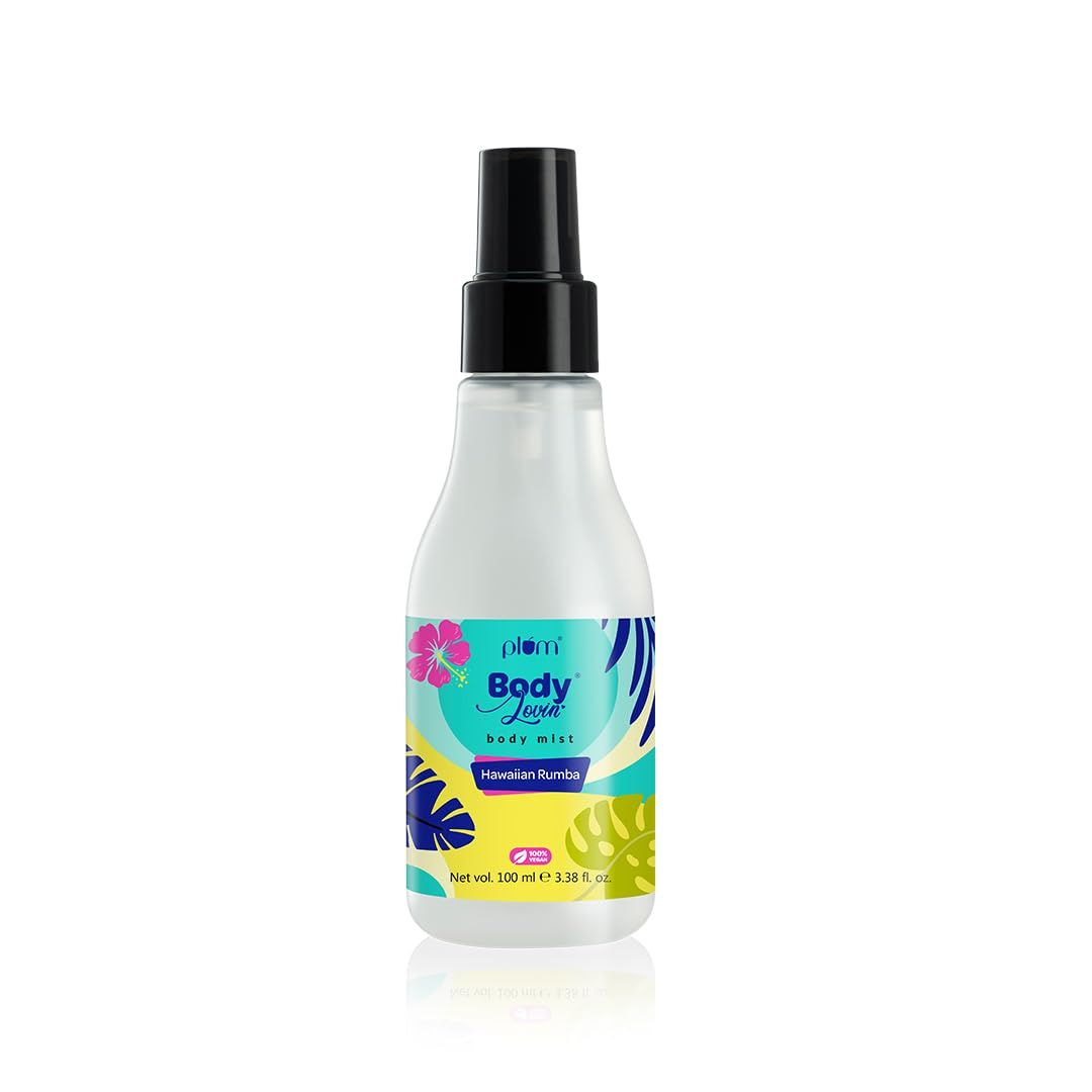 Plum BodyLovin Hawaiian Rumba Body Mist for Women | Refreshing Long Lasting Tropical Fragrance | Perfume Body Spray for Women | Vegan & Paraben Free | Travel Friendly Beachy Fresh Scent | 100ml Plum BodyLovin Hawaiian Rumba Body Mist for Women | Refreshi