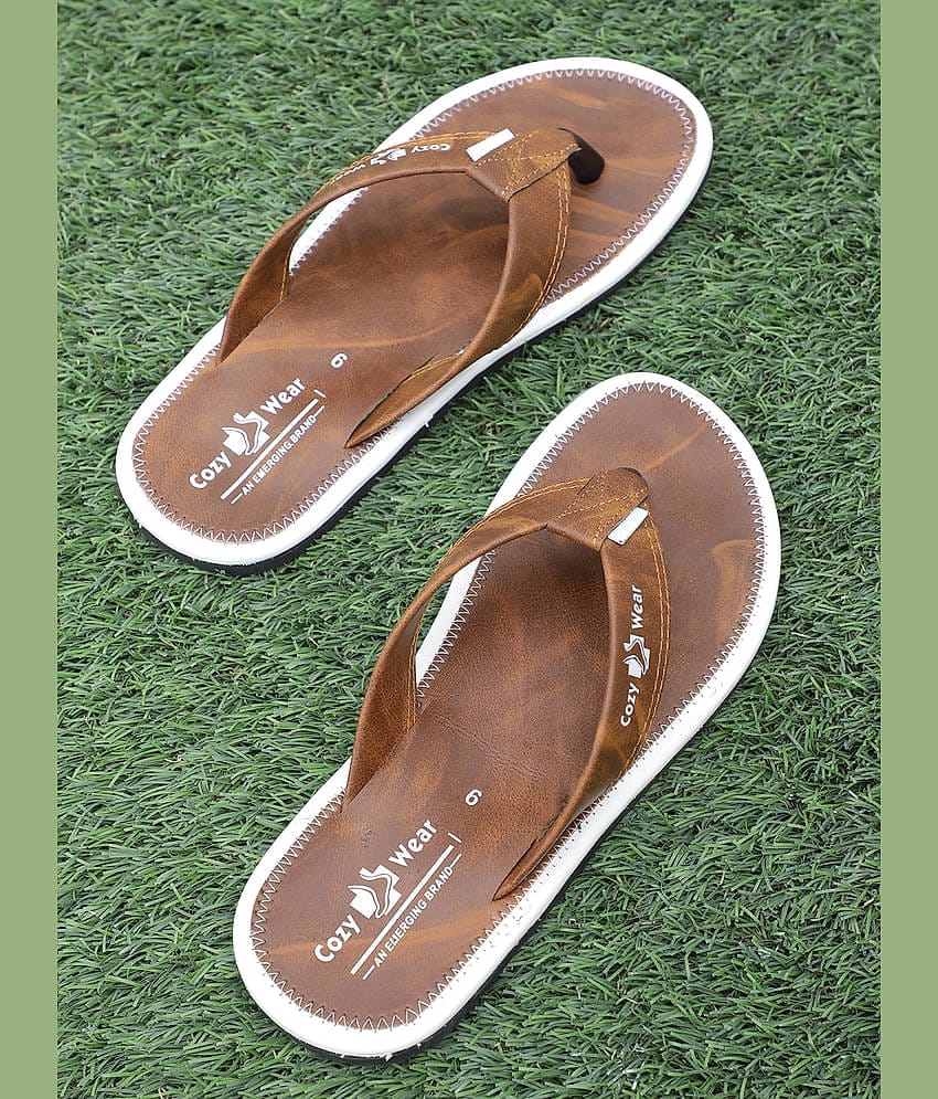 Cozy Wear - Brown Men's Thong Flip Flop