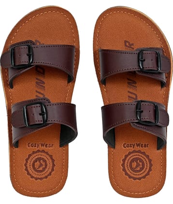 Cozy Wear Brown Men's Thong Flip Flop
