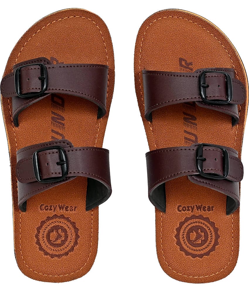 Cozy Wear Brown Men's Thong Flip Flop