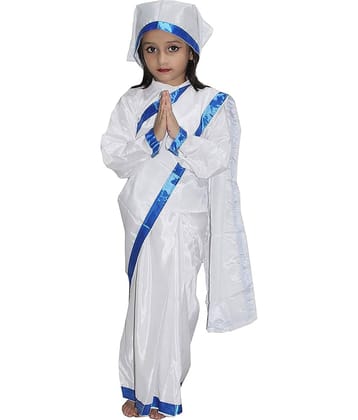 Kaku Fancy Dresses Mother Teresa Costume for Republic Day & Independence Day | National Hero Freedom Fighter Fancy Dress for Girls - 5-6 Years