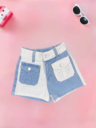 Girls  Denim Shorts [GS-944] [1-13Years]-2-3Y (Size - 20) / Black / Denim