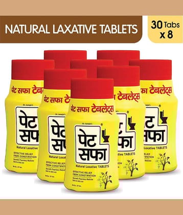 Pet Saffa Natural Laxative Tablets 30 Tablets, Pack of 8 (Helpful In Constipation, Gas, Acidity, Kabz), Ayurvedic Medicine