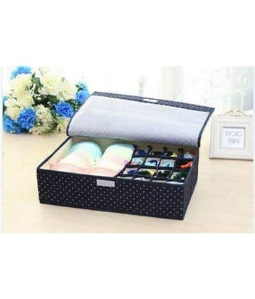 House of Quirk 15+1 Compartment Foldable Non-Smell Non Woven Fabric Storage Box for Closet (30 cm x 49 cm x 11.51 cm)