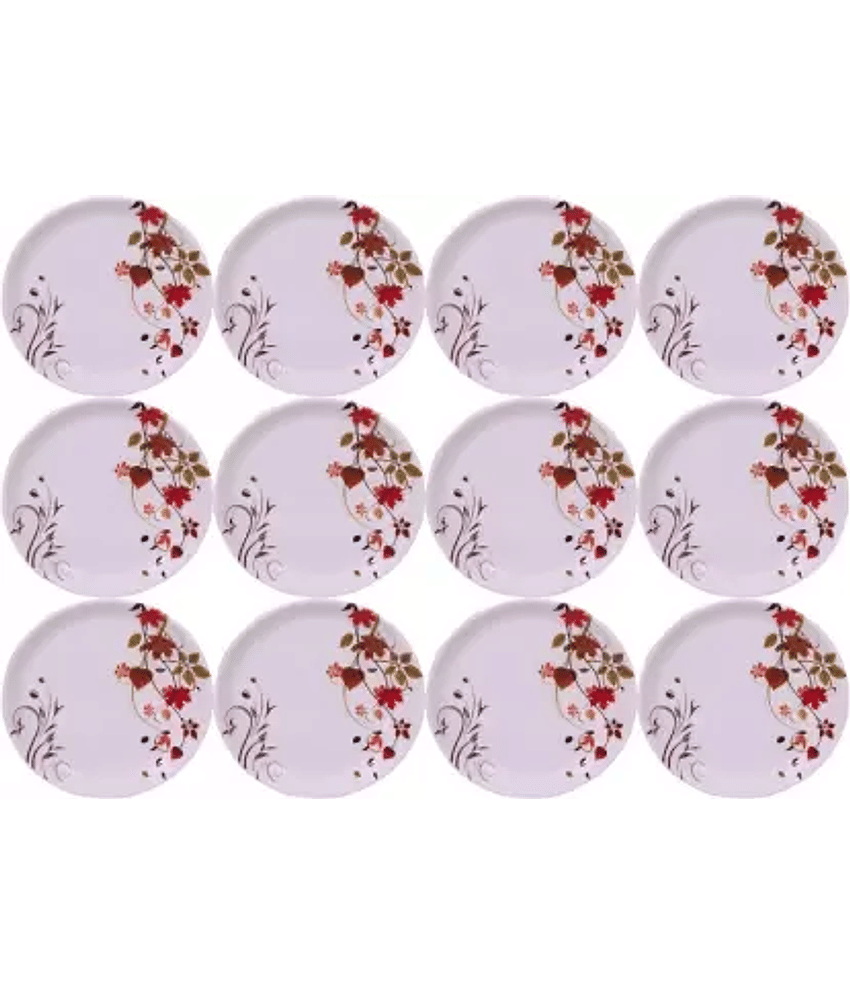 Carnival 12 Pcs Melamine White Half Plate