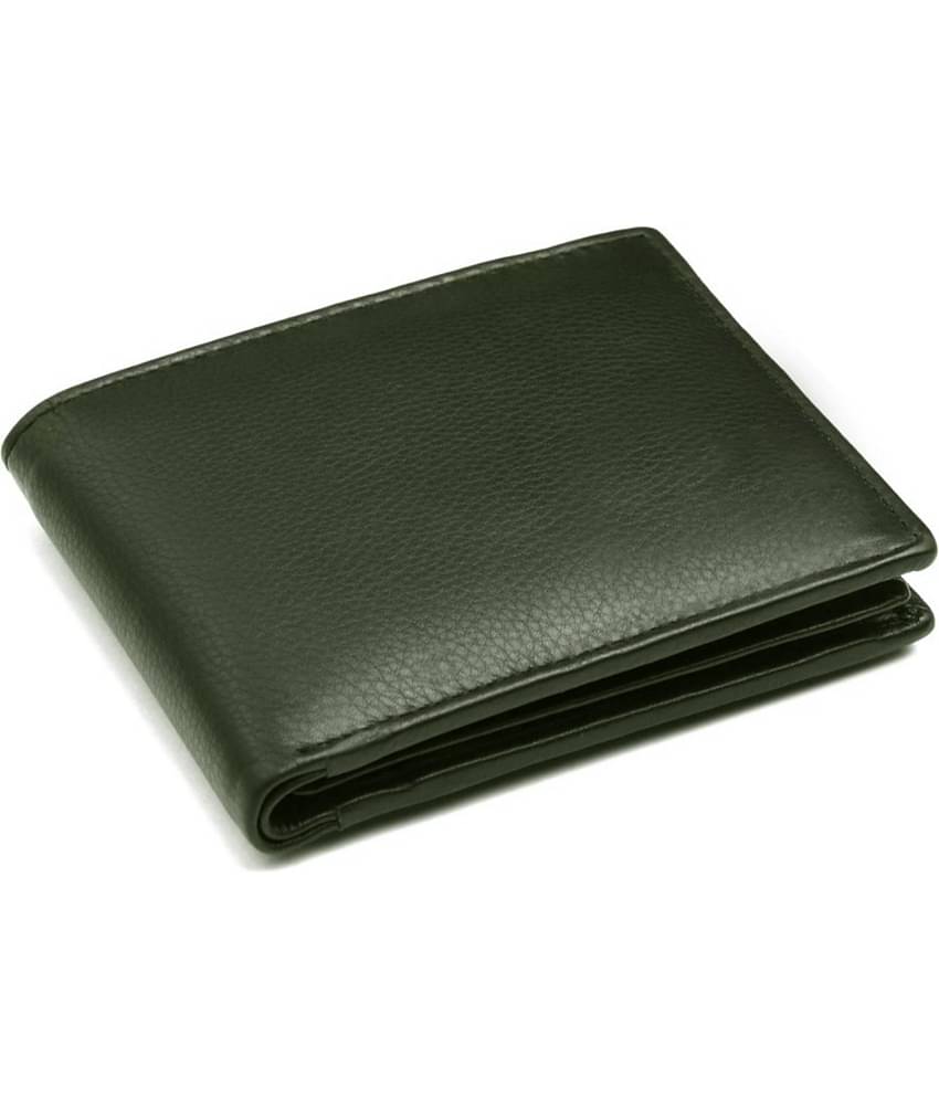 HIDEFLIX Leather Solid Men's Regular Wallet With 7 Slots For Card ( Green , Pack of 1 )