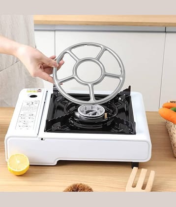 Kitchenware Dark Grey Aluminium Gas Stove Saving Burner Cover Stand ( Set of 1 )