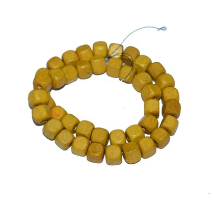 Painted Wooden Beads for Jewelry Making , BWWB-67-Per Packet of Approx 219 Pcs / 9X9 MM / Yellow