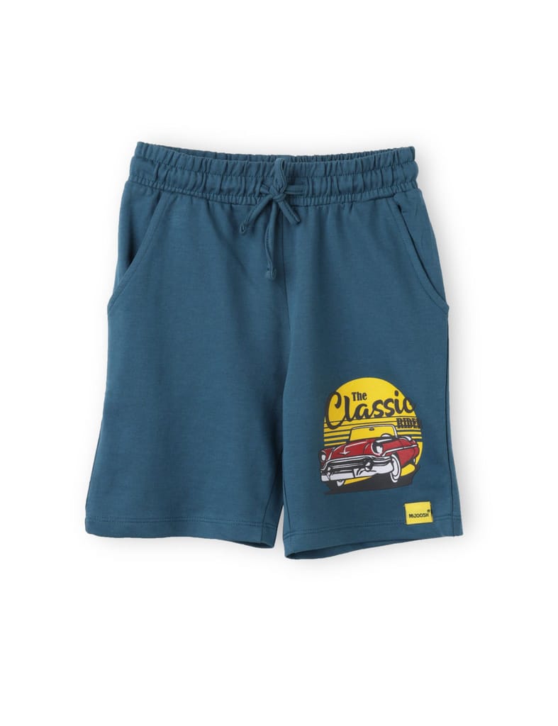 Modern Kids Boys Shorts Cotton French Terry Blue Coral Classic Car 2025 at ShopCircuit | ONDC