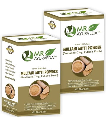 MR Ayurveda (Multani Mitti Powder) Fuller's Earth Face Pack Masks 200 gm Pack of 2