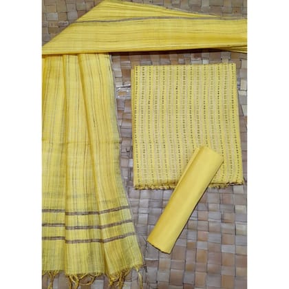 Katan Silk Poetic Handcrafted Yellow Suit