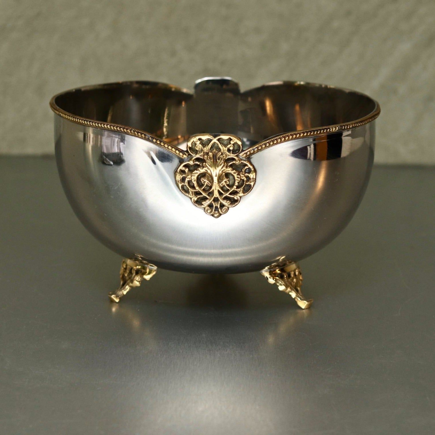 Brass & Steel Serving Bowl