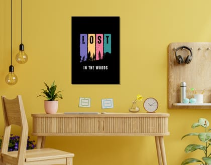 "LOST IN THE WOOD"- Shiny & Sturdy Metallic Poster  Art That Pops & Sticks (Literally!)-A3