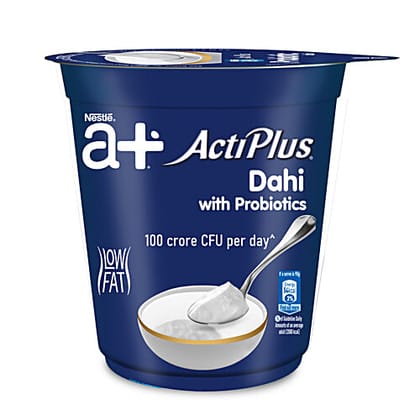 Nestle A+ ActiPlus - Probiotic Dahi/Curd, Low In Fat, Supports Gut Health, 400 g Cup