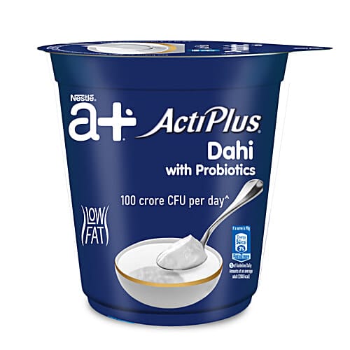 Nestle A+ ActiPlus - Probiotic Dahi/Curd, Low In Fat, Supports Gut Health, 400 g Cup