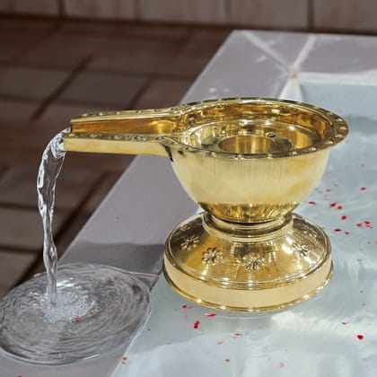 Brass Shivling Jal Abhishek Patra | Religious Puja Accessory, Height : 10.5 Inch (ZMAS655 C)