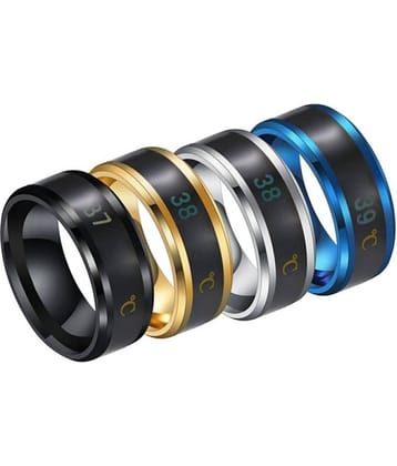 FASHION FRILL - Silver Rings ( Pack of 4 )