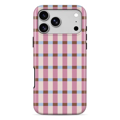 Wrapcart Coastal Check Armour Mobile Cover | Double Layer Shockproof Glossy Case