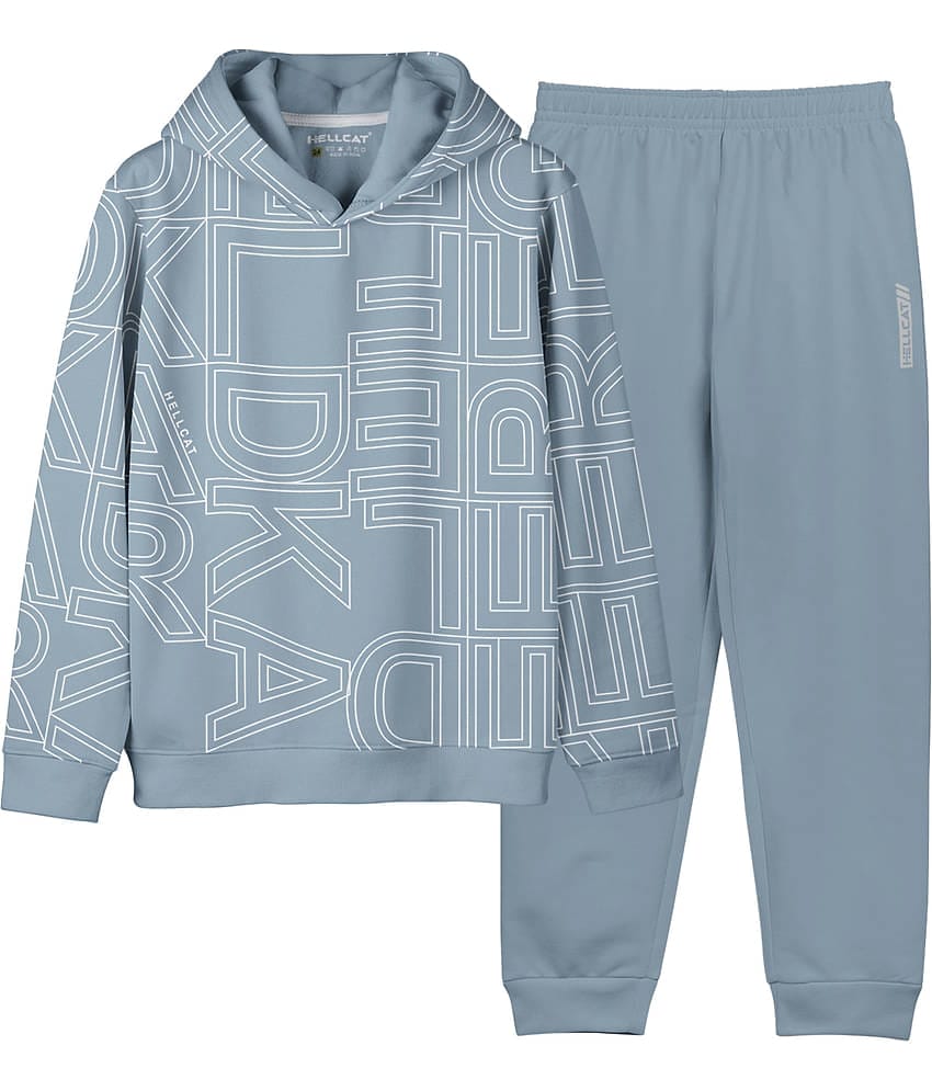 HELLCAT Pack of 1 Girls Cotton Blend Top With Jogger Set ( Gray )