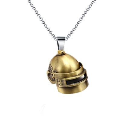 Vintage Helmet Souvenier Bronze Stainless Steel Pendant Chain