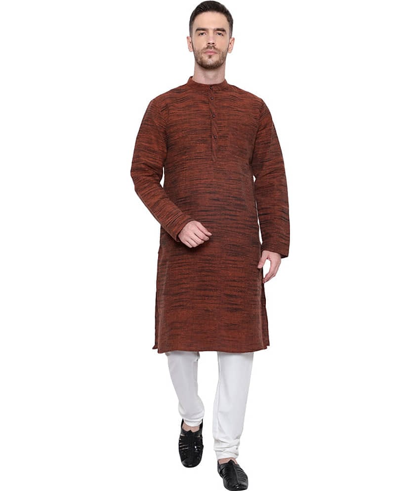 Latest Chikan - Maroon Cotton Blend Men's Regular Kurta ( Pack of 1 )