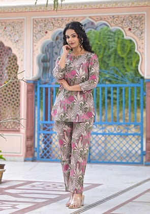Blush Garden Night Suit-3XL
