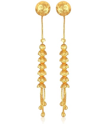 Vighnaharta Golden Drop Earrings ( Pack of 1 ) - Golden