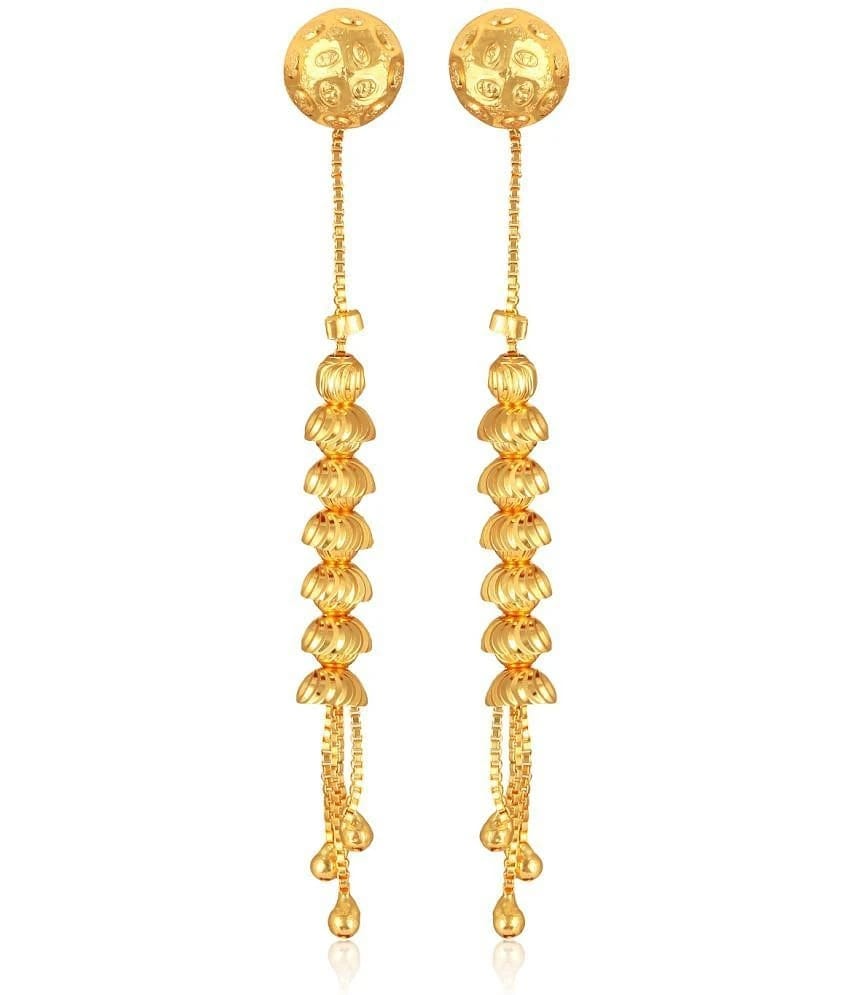 Vighnaharta Golden Drop Earrings ( Pack of 1 ) - Golden