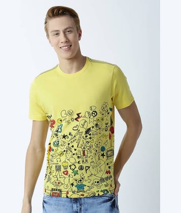 Huetrap Pack of 1 Cotton Regular Fit Men's T-Shirt ( Yellow )