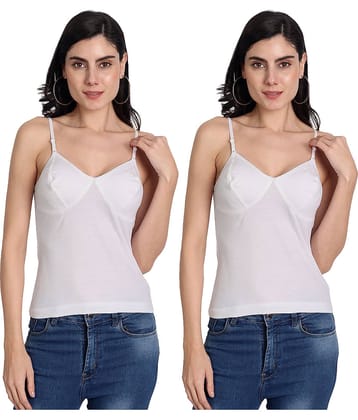 AIMLY Cotton Camisoles - White Pack of 2