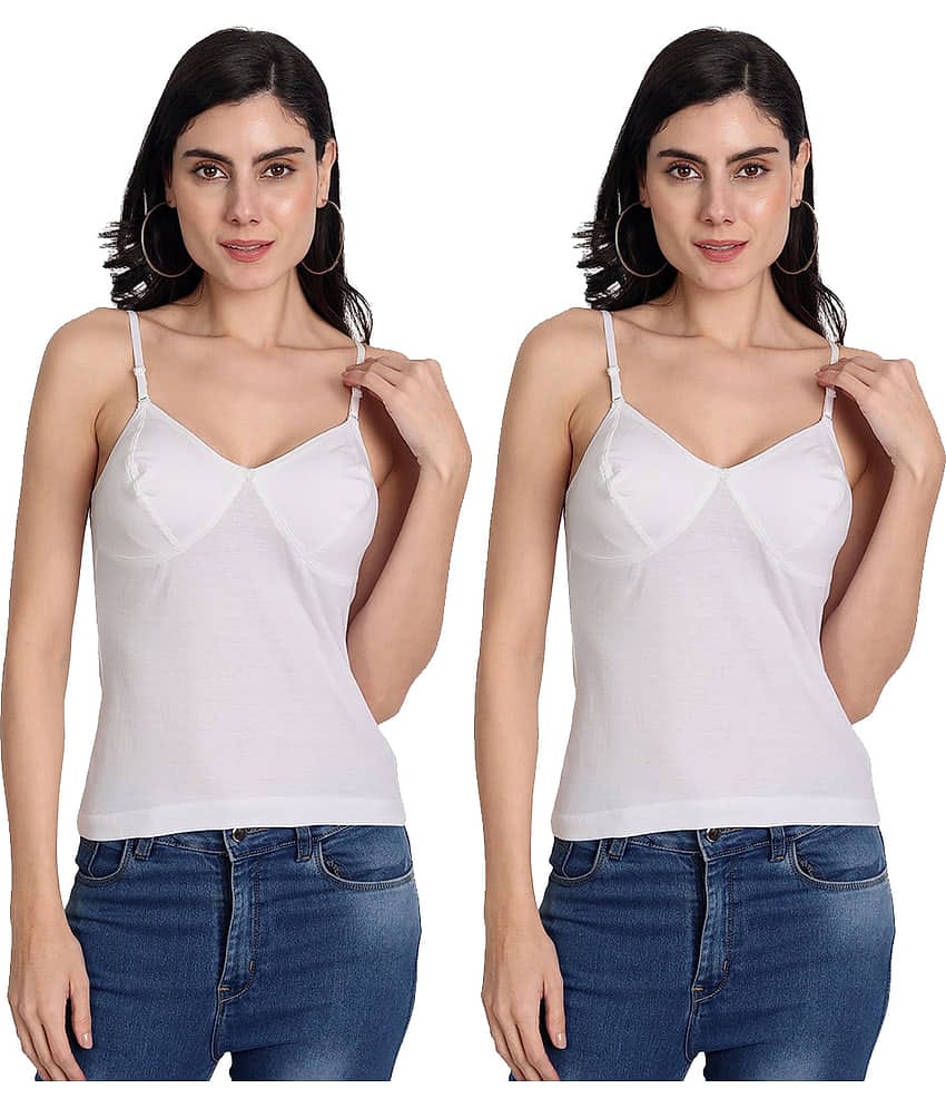 AIMLY Cotton Camisoles - White Pack of 2