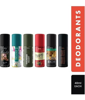 Riya 6 Different Fragrances Perfume Body Spray for Unisex 240 ml ( Pack of 6 )