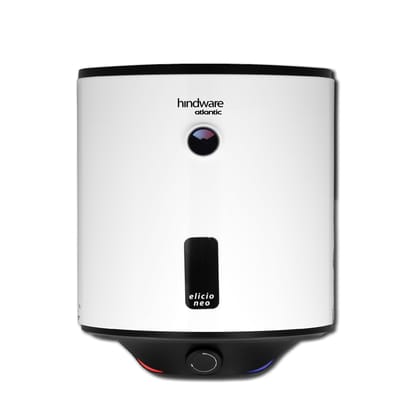 Hindware Atlantic Elicio Neo 50L, 2Kw, Glasslined Coated Tank, Storage Water Heater, White Hindware Atlantic Elicio Neo 50L, 2Kw, Glasslined Coated Tank, Storage Water Heater, White - White / 50L