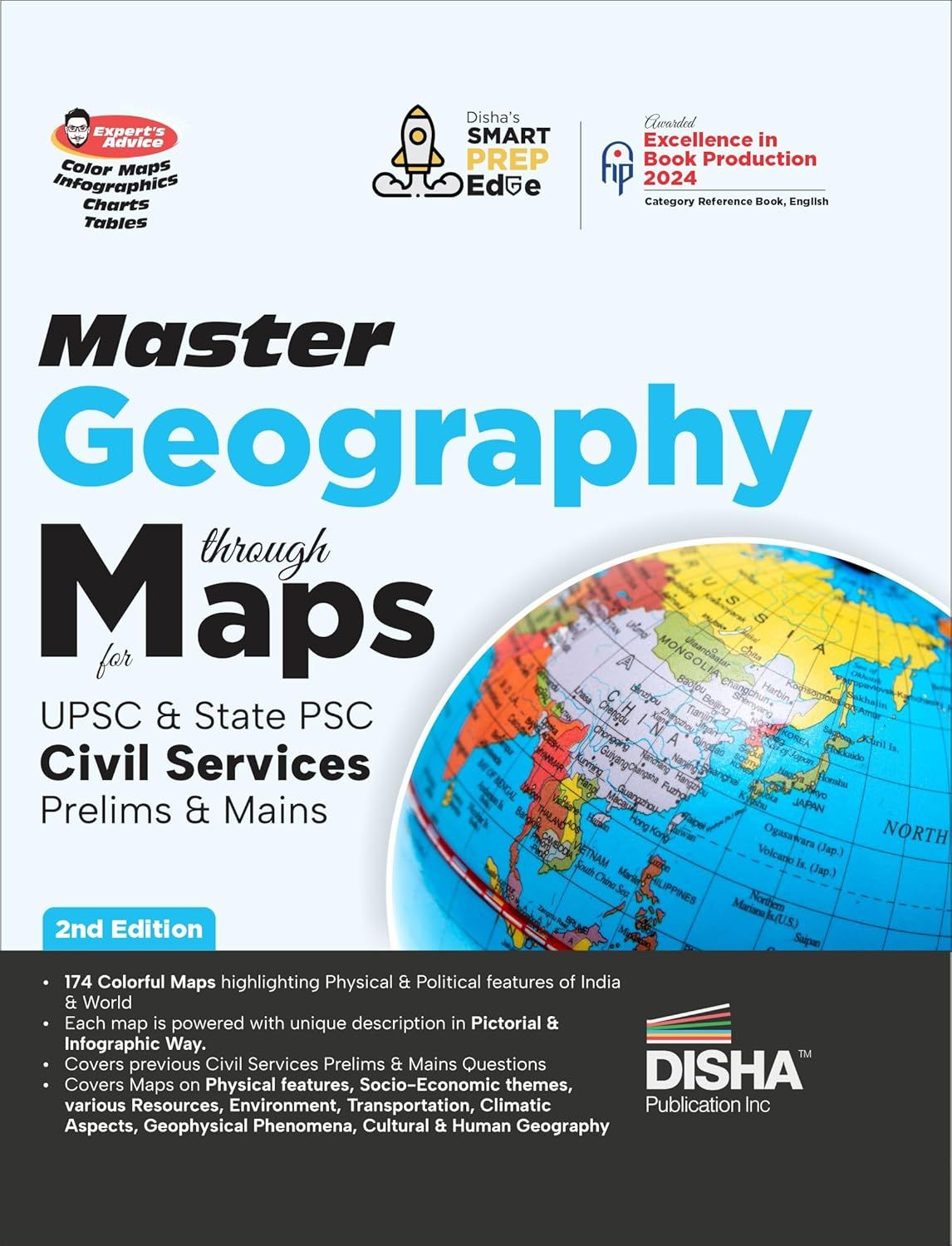 Master Geography through Maps for UPSC & State PSC Civil Services Prelim & Main Exams 2nd Edition |Previous Year Questions PYQs|105 Maps powered with 4 color, Expert’s Advice,Infographics,Chart