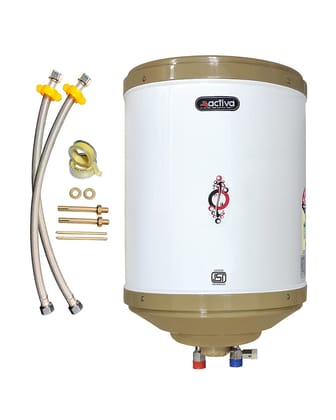 ACTIVA Amazon 35L Storage Water Heater | 2kW ISI Element | Anti-Rust Coated Tank | ABS Body | Adjustable Thermostat | BEE 5 Star Rated | Free Installation Kit | 2 Year Warranty (Ivory) ACTIVA Amazon 35L Storage Water Heater | 2kW ISI Element | Anti-Rust 